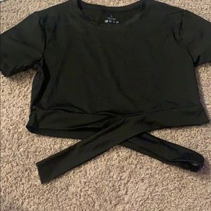 Black crossbody tee
